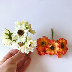 Silk Daisy Flower Bouquet: Tiny Faux Flowers, DIY Millinery Arrangement