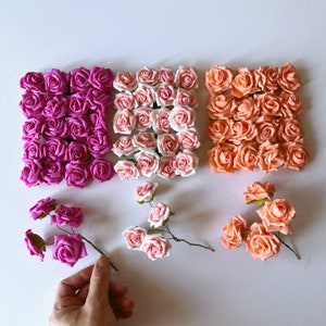 Mini Foam Rose Buds: 40mm Faux Flowers, Spring Decor