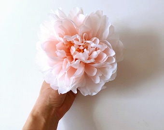 1 Piece Silk Peach fuzz Blush Peony Head, Artificial peonies, Large peony head, 16 cm / 6.3'' diameter, Artificial flowers, Faux flowers