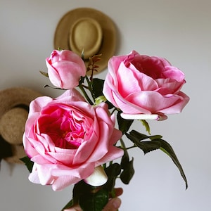 Real touch rose david austin rose bridal bouquet premium rose artificial flower bouquet vase flowers pink Rose bouquet long lasting flowers