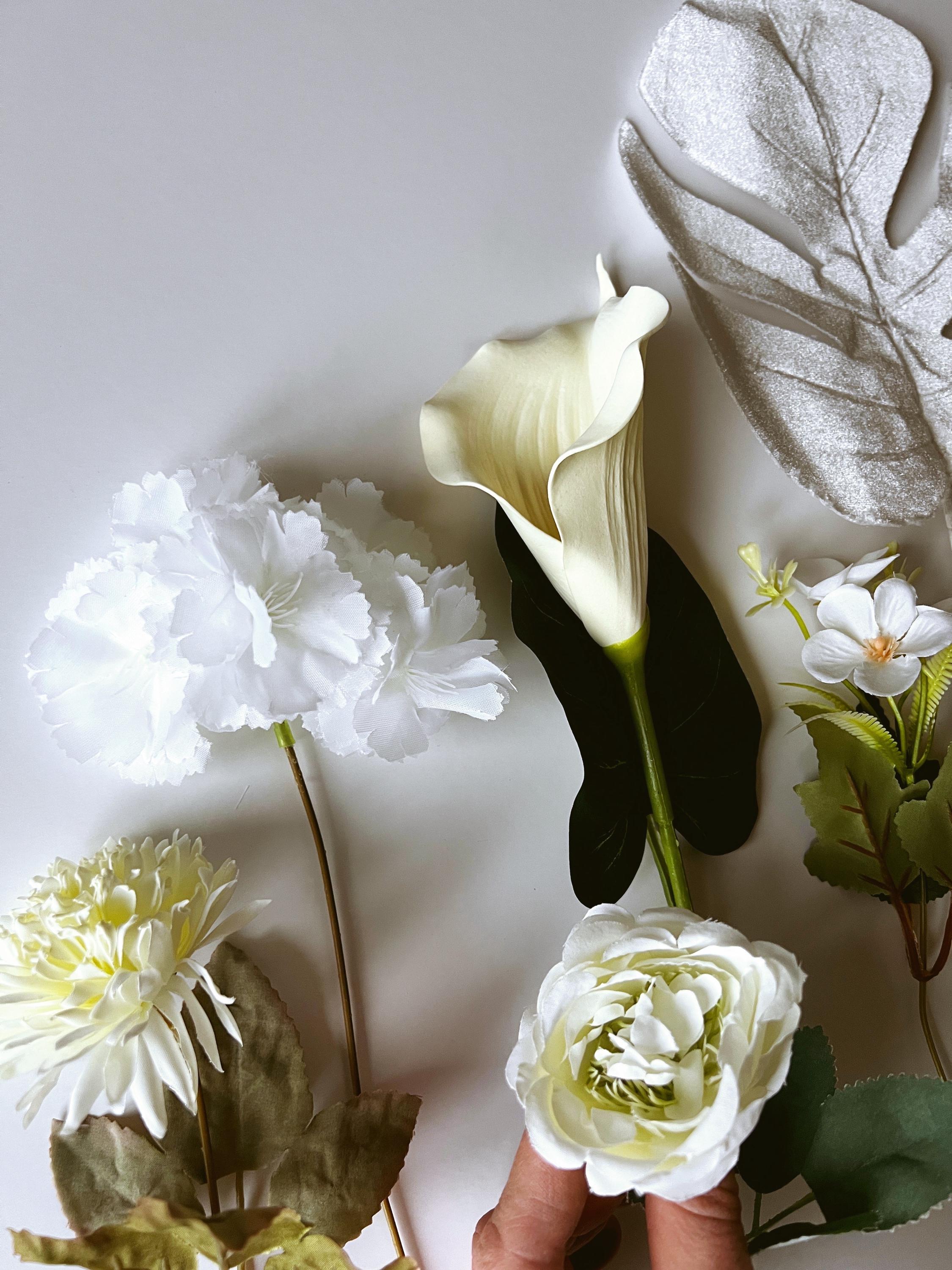 Bouquet di fiori secchi per bambini, 43,2 cm, oltre 1600 fiori bianchi avorio, rami naturali di gypsophila per matrimoni, fai da te, decorazione per casa, feste, tavolo, vaso decorativo (bianco