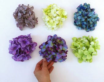 Silk hydrangea, Pink, Blue, Artificial spring blooming flowers, Small flowers, Hydrangeas, Faux flowers, Flower crowns, Bouquet filler