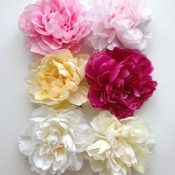 1 Piece Silk Peony Head, millinery flowers, Artificial peonies, pink peony head set, 16 cm / 6.3'' diameter, Artificial flowers, Faux flower