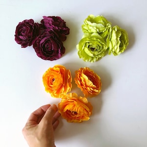 Ruche Ranonkel Bloemhoofdjes Kunstbloemen zijde nepbloemen Zijden bloemen diy boeket hoedenwerk bloemen ranonkel nep gemengde bloemen