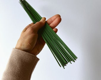 50 extra strong 1.8 mm, 15.75 in, long DIY pre-cut metal wire stems, 40 cm length, Make your own Bouquet Floral Stems for Flower Arrangement