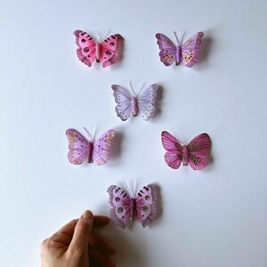 Feather Butterfly with Clip: Floral Cake Topper, Wedding Decor