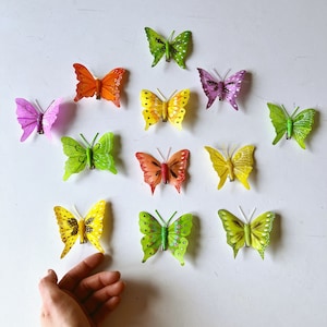 Feather Butterflies with Knobs: Cake Topper Bouquet Accent