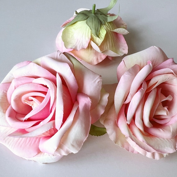 Künstliche Rosenköpfe Blumen Seidenmischung Rosen Vintage inspirieren Blumen (3,5 Zoll)