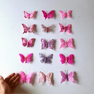 Feather Butterfly with Knob: Millinery Cake Topper, Bouquet Accent