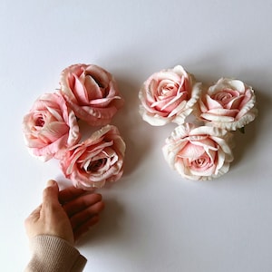 Silk Washed Rose Heads: Vintage Inspired Faux Flowers, 3.5" (Set of 3)