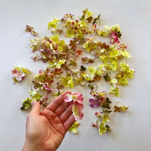 Hortensias artificiales: verde claro y rosa (90 unidades)