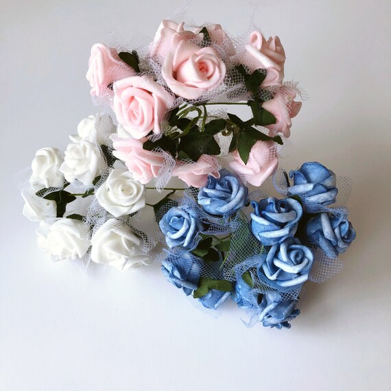 Produktbild von 500 Stücke 3 Cm Mini Künstliche PE Schaum Rose Blütenköpfe Für Hochzeit Dekoration Handgemachte Gefälschte Blumen Ball Craft Party Supplies-Champagner