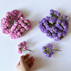 Miniature Foam Rose buds 25-30 mm Artificial roses Faux roses Artificial flowers foam Faux flower 10 cm Spring decor Bright pink rose stem