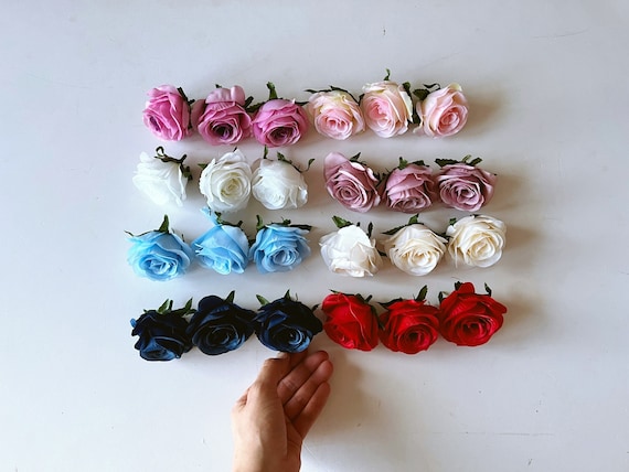 Artificial Mini Silk Roses Faux Flower Head Set 6 Cm 2.5 in Diameter Tiny Flowers Small Roses Baby Pink Roses Mauve Rose Miniature Etsy UK
