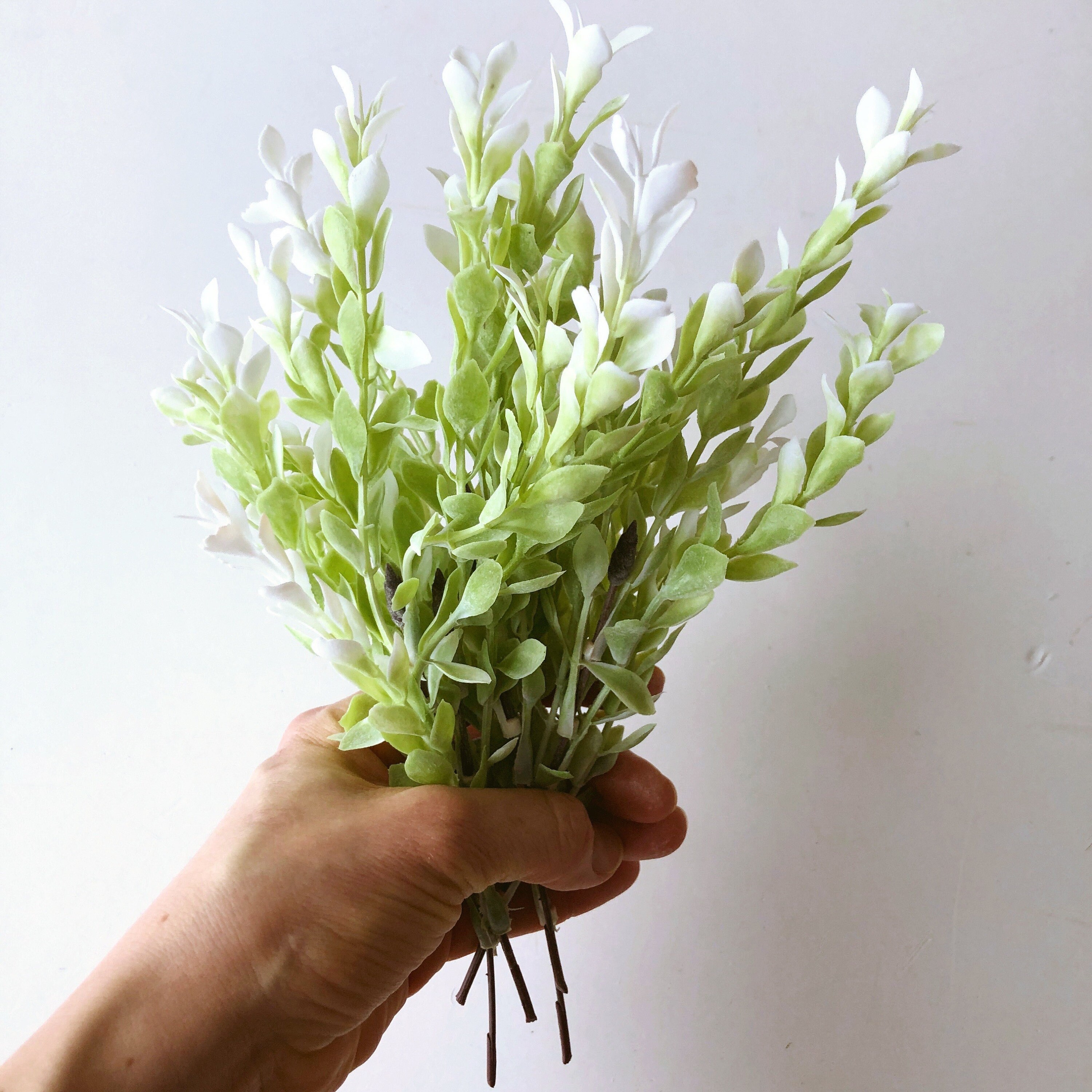 Frosted White Artificial greenery sprigs 5 stems Small Etsy