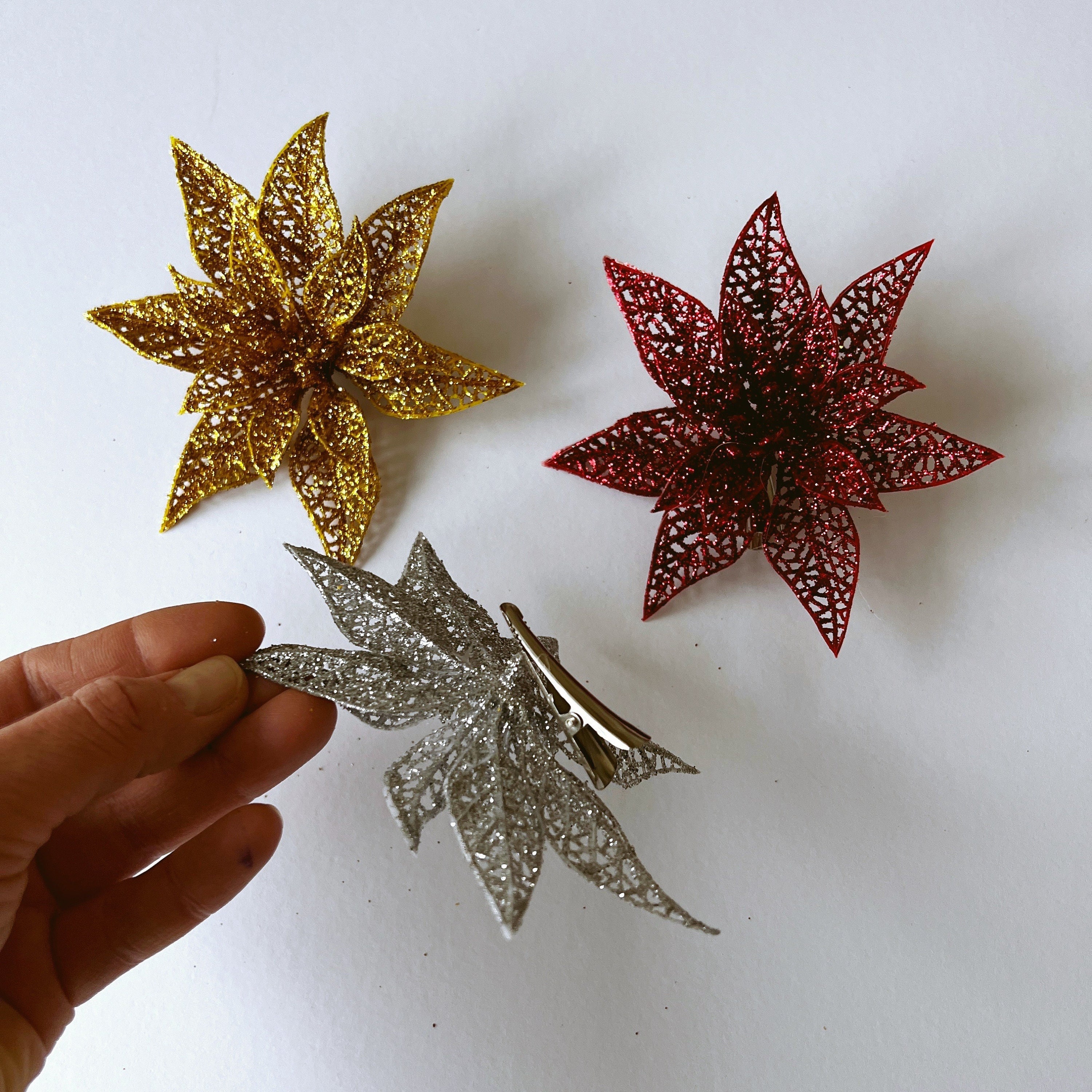 Glitzer Weihnachtsstern Clip, Weihnachtsschmuck (12 cm) - Etsy sterreich