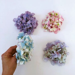 Silk hydrangea, Black, Grey, Pink, Beige or Blue, Artificial blooming flowers, Small flowers, Hydrangeas, Faux flowers, Flower crowns image 4