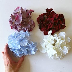 Silk Hydrangea Flower Head: DIY Wedding Bouquet Filler, 6 inch