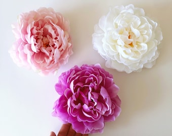 1 Piece Silk Peony Head, Artificial peonies, Pink peony head set, 16 cm / 6.3'' diameter, Artificial flowers, Faux flowers, Silk flowers