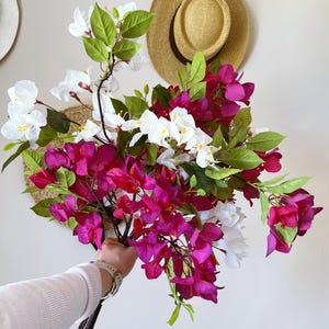 Pink Bougainvillea Silk Flower Stem: 78cm Wedding Vase Filler