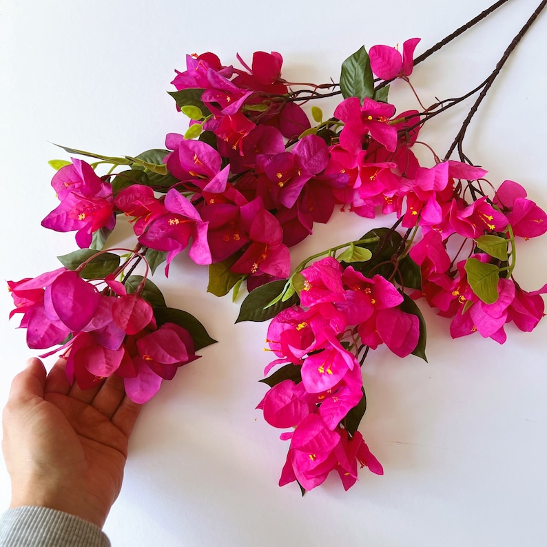 Bougainvilliers en soie artificielle, tige de fleur en papier artificielle, fleurs artificielles, petit bougainvillier glabra, fleurs de mariage colorées, 78 cm image 4