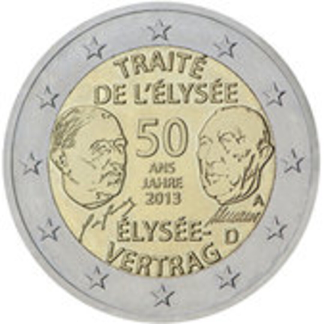 Piece 2 Euros Traité De L Elysée 2013 2 Euro Commmorative 2013 F Germany 50th Anniversary of - Etsy