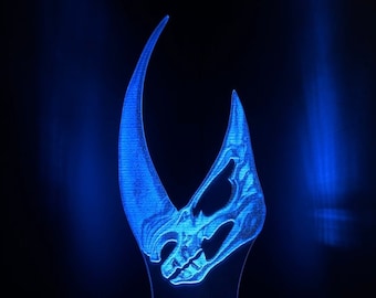 Mudhorn Symbol Hologram,  Edge Lit Acrylic LED Multi Color with Remote, Mandalorian Gift, 3D Night Light Desk Lamp, Star Wars Gift