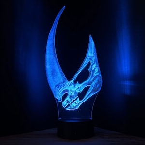 Mudhorn Symbol Hologram,  Edge Lit Acrylic LED Multi Color with Remote, Mandalorian Gift, 3D Night Light Desk Lamp, Star Wars Gift