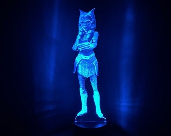 Ahsoka Tano 3D LED Light: Star Wars Desk Lamp with Remote