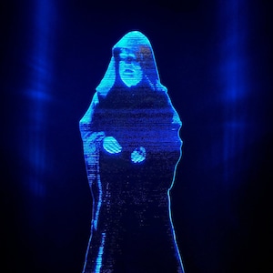 Emperor Palpatine "Order 66" Hologram, Edge Lit Acrylic LED Light with Remote Control, Star Wars Gift Desk Lamp