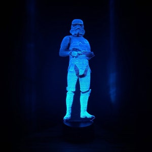 Stormtrooper Hologram, Edge Lit Acrylic LED Light with Remote Control, Star Wars Gift, 3D Night Light Desk Lamp