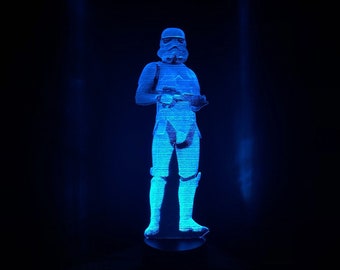 Stormtrooper Hologram LED Light: Star Wars 3D Desk Lamp with Remote