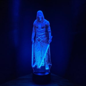 Darth Revan Hologram, Knights of the Old Republic, KOTOR, Lit Acrylic LED Light with Remote Control, Star Wars Gift Night Light Desk Lamp