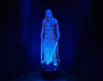 Darth Revan Hologram, Knights of the Old Republic, KOTOR, Lit Acrylic LED Light with Remote Control, Star Wars Gift Night Light Desk Lamp