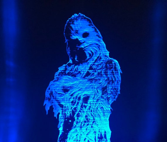Chewbacca Hologram LED Light: Star Wars Desk Lamp With Remote - Etsy