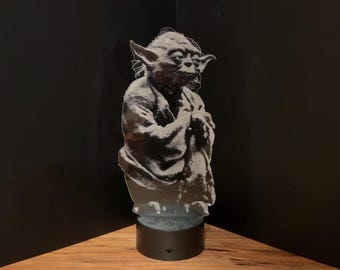 Yoda Hologram, Jedi Master, Edge Lit Acrylic LED Light With