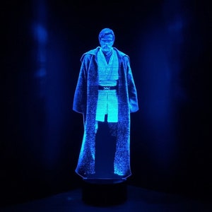 Obi wan Kenobi Hologram Order 66 Jedi Warning Edge Lit Acrylic