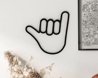 Rock on Hand - Hanging wall art - Heavy Metal Hand - Hand Gesture - Devils Horn