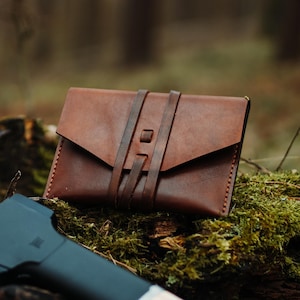 Piccola custodia in pelle, custodia da trasporto Bushcraft, organizer tascabile EDC, attrezzatura Bushcraft