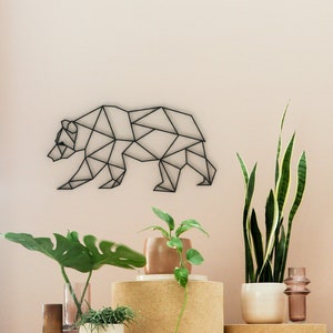 Geometric Bear - Hanging Wall Art - Bear Figurine - Bear Head - Bear Statue - Animal Decor - Bear Wall Art