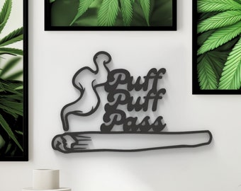 Hippie Room Decor, Hanging Wall Art, Stoner Gifts, Trippy Wall Art, Puff Puff Pass