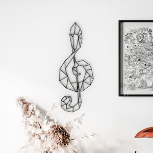 Geometric Clef - Hanging wall art - Musical wall art