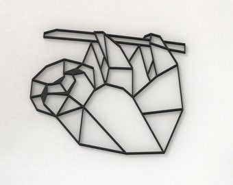 Geometric Sloth - ECO Friendly Hanging Wall Art - Sloth Wall Decor - Sloth Statue - Wire Sculpture - Sloth Figurine - Kids Room - Nursery