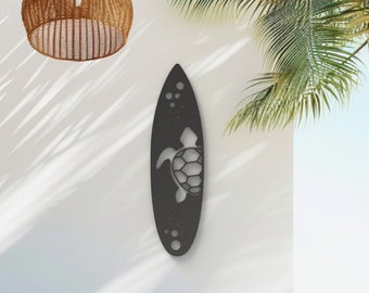 Surfboard Wall Art, Sea Turtle, Surf Wall Art, Narrow Wall Art, Coastal Decor, Beachy Decor