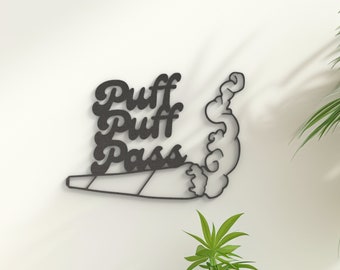 Hippie Room Decor, Hanging Wall Art, Stoner Gifts, Trippy Wall Art, Puff Puff Pass