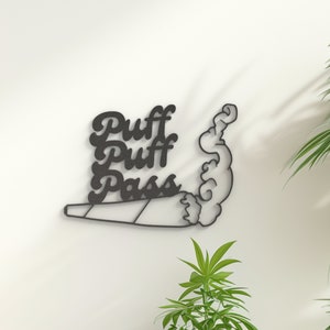 Hippie Room Decor, Hanging Wall Art, Stoner Gifts, Trippy Wall Art, Puff Puff Pass
