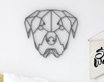 Geometric Rottweiler - Hanging Wall Art - Rottweiler Wall Decor - Dog head -  Rottweiller Wall Art