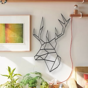 Cabeza de ciervo geométrica - Arte de pared colgante