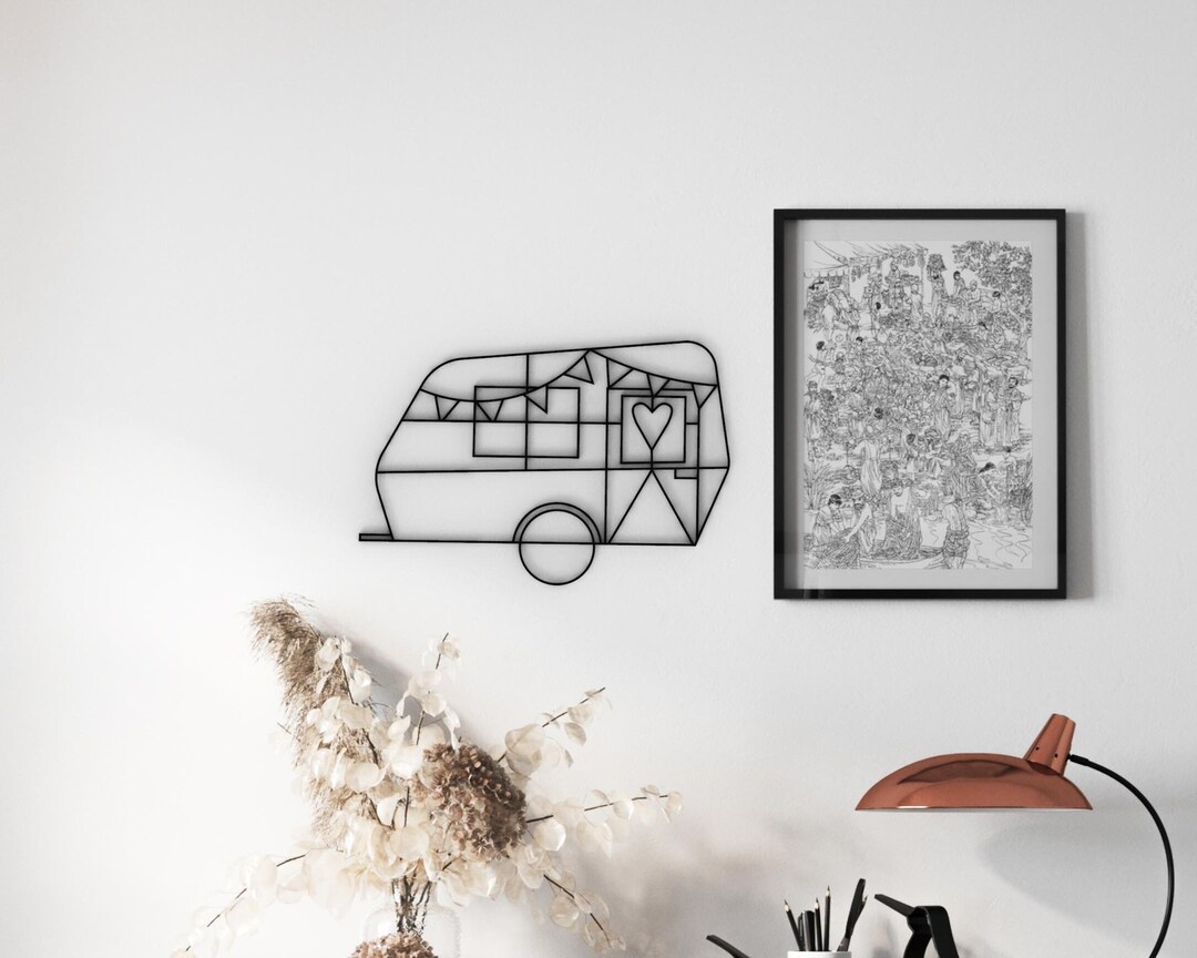 Geometric Camper, RV Decor, Hanging Wall Art, Hippie Camper - RV Signs ...