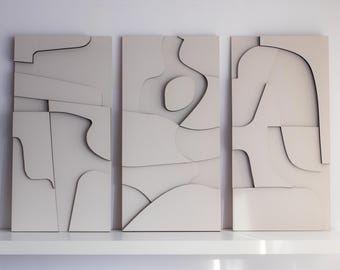 Sztuka ścienna 3D Relief, Sztuka ścienna tryptykowa, Sztuka ścienna 3-częściowa, Abstrakcyjne malarstwo ścienne, Sztuka ścienna 3-panelowa